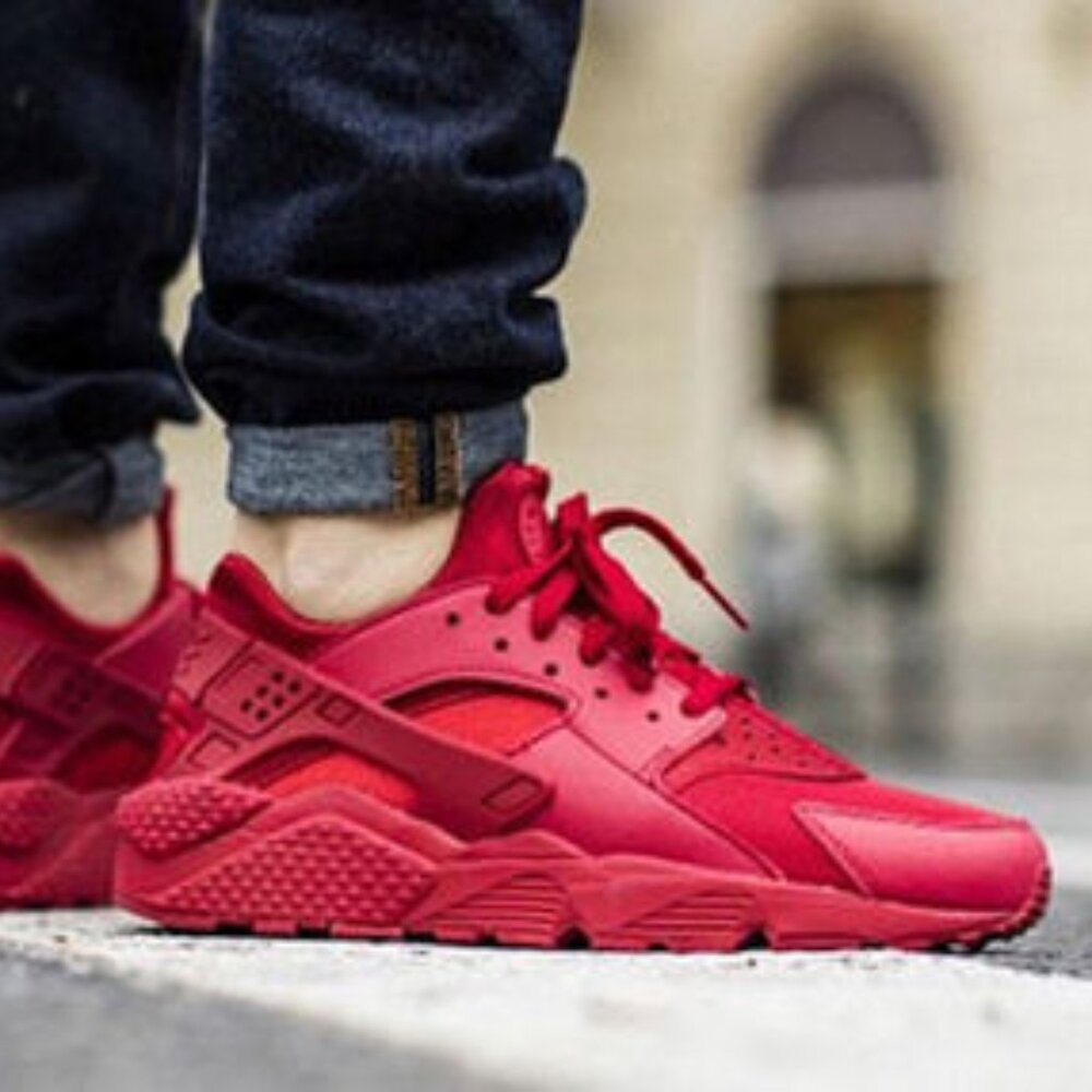 Nike Air Huarache Men's Triple Varsity Red 318429-660 Lace-Up Running Shoes 8.5